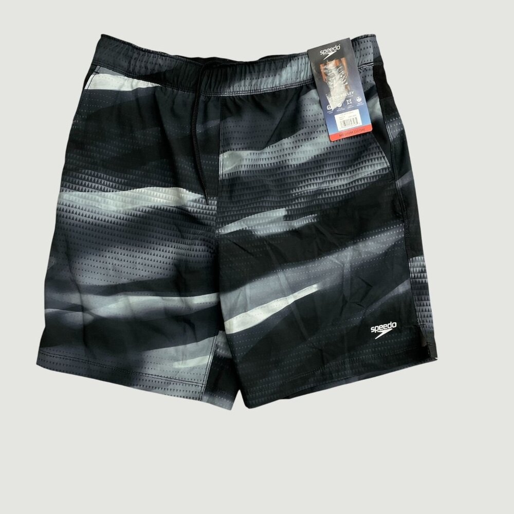 Speedo Men's M 32/34 Tech Volley Shorts Dark Grey Swim Shorts N0999